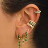 PENDIENTES HOOPS BRIGHT GREEN SILVER