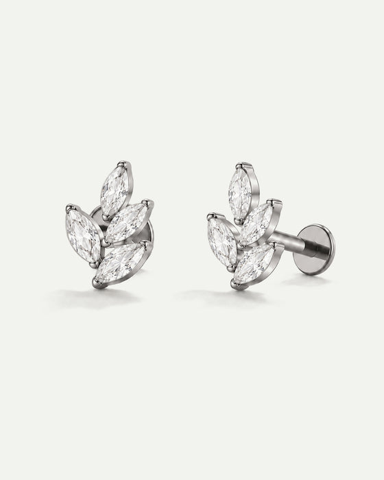 BRIGHT MINI SILVER LEAF PIERCING