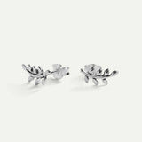 MINI BOUCLES D'OREILLES FEUILLES EN ARGENT