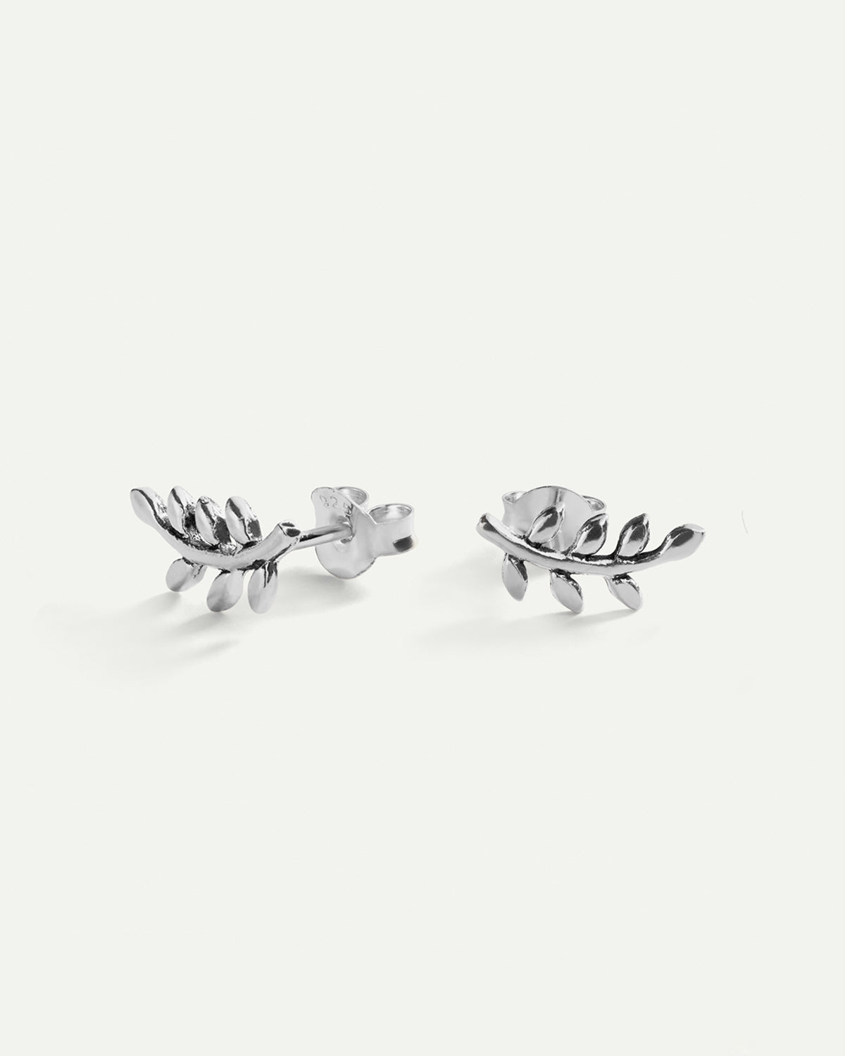 MINI BOUCLES D'OREILLES FEUILLES EN ARGENT