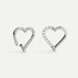 BOUCLE DE PIERCING COEUR ARGENT BRILLANT