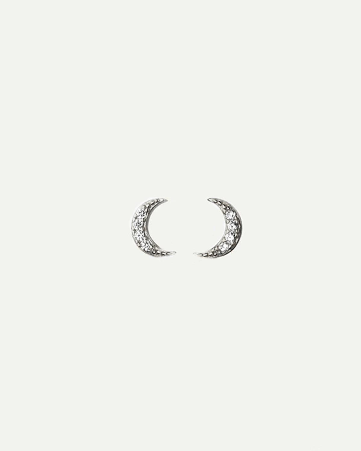 PENDIENTES MOON MINI BRIGHT SILVER
