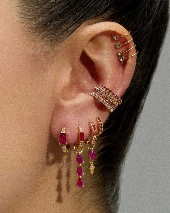 CREOLEN ROSA MINI-SILBER-OHRRINGE