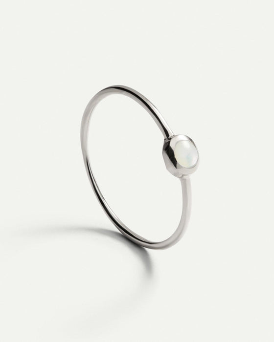 ANILLO PIEDRA BLANCA SILVER