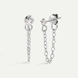 BOUCLES D'OREILLES CHAÎNE PRINCESSE EN ARGENT