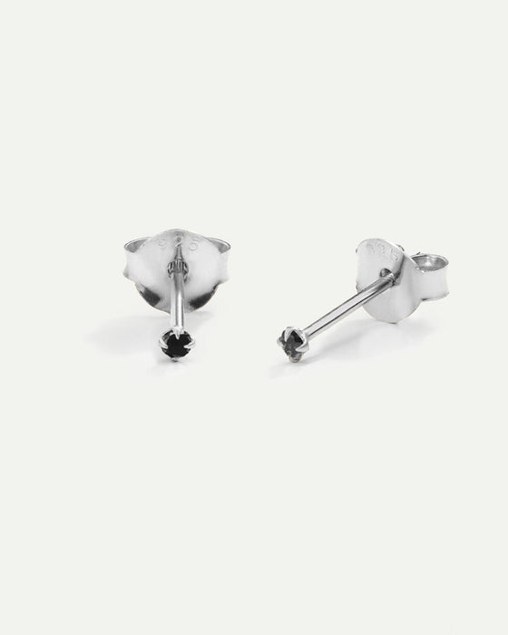 PENDIENTES PRINCESS MINI BLACK SILVER