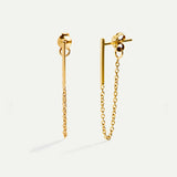 STICK CHAIN ​​GOLD EARRINGS