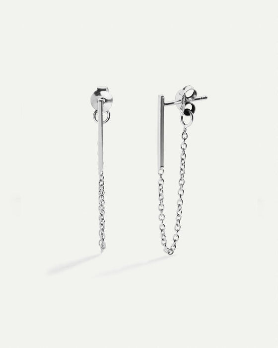 PENDIENTES STICK CHAIN SILVER