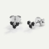 BOUCLES D'OREILLES VIERGE EN ARGENT NOIR