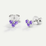 BOUCLES D'OREILLES VIERGE VIOLET ARGENT