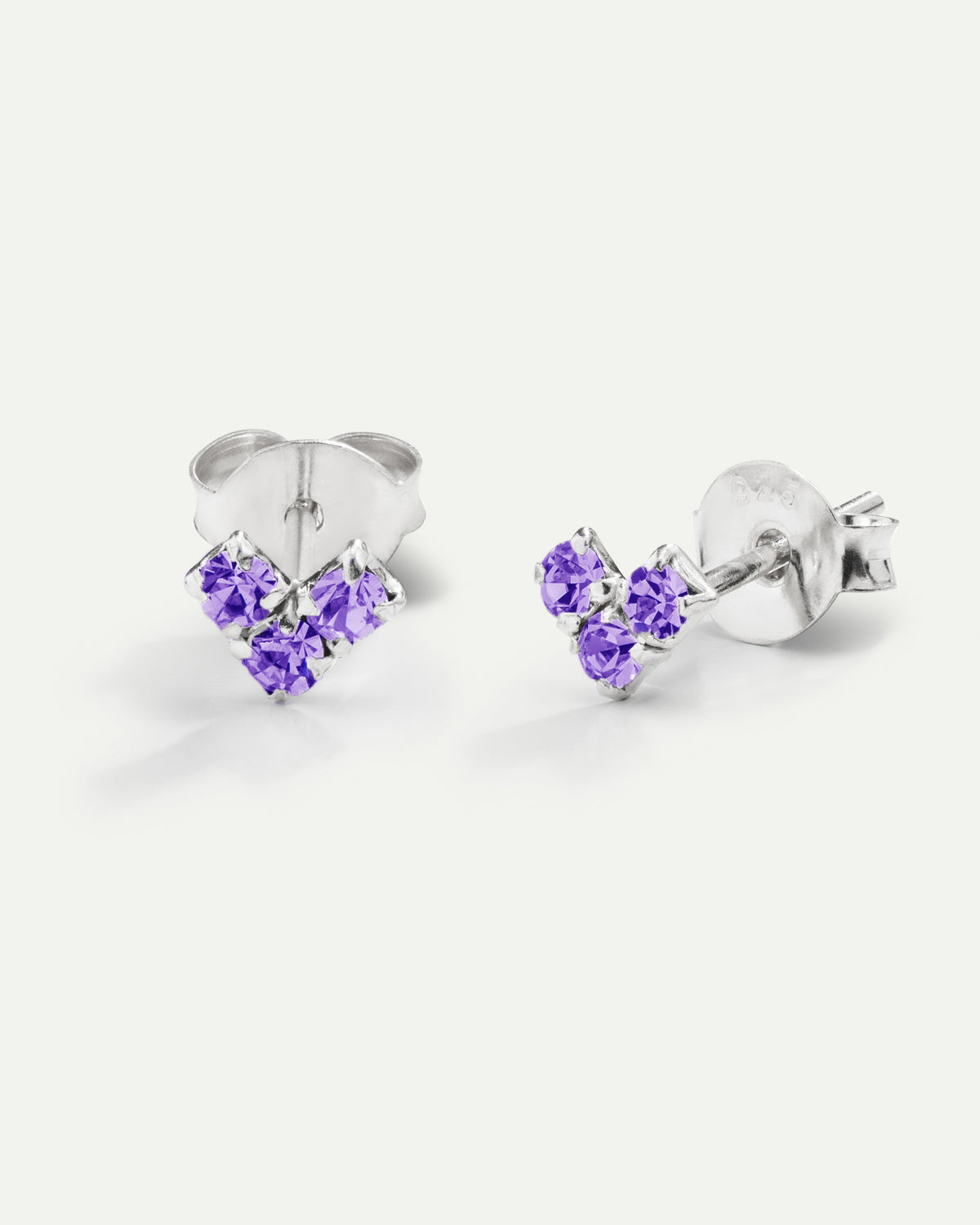 BOUCLES D'OREILLES VIERGE VIOLET ARGENT