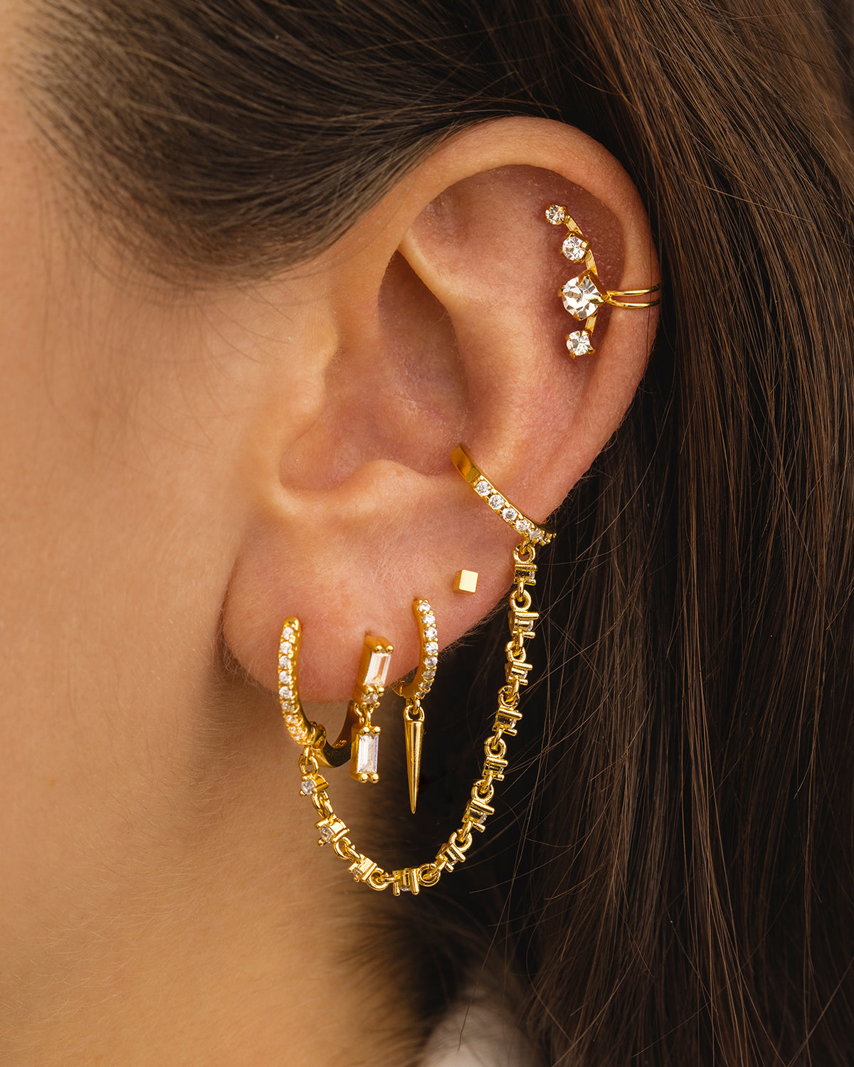 TWO GOLD EARRINGS