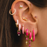 BELMA FUCHSIA GOLD EARRINGS