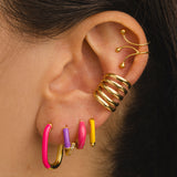 BELMA FUCHSIA GOLD EARRINGS