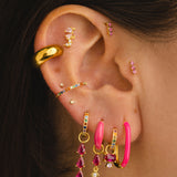 BELMA FUCHSIA GOLD EARRINGS