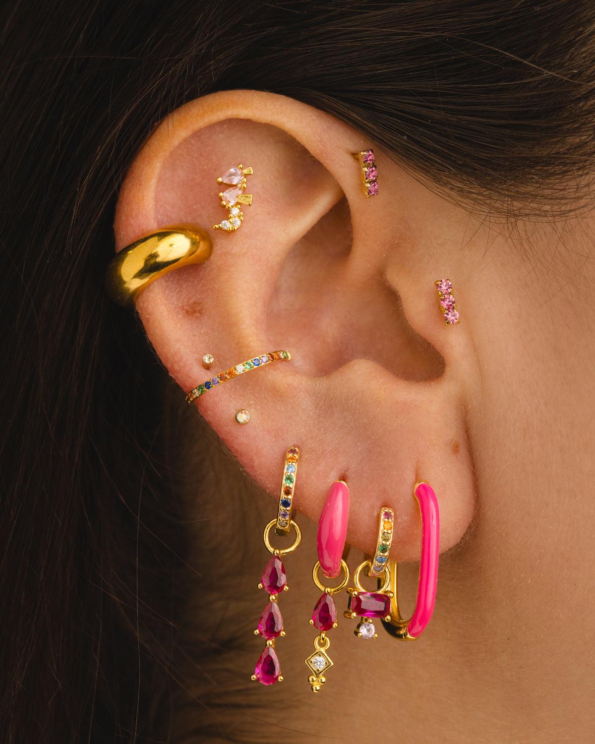 PENDIENTES HOOPS RAINBOW MINI SILVER