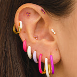 BELMA FUCHSIA GOLD EARRINGS