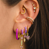 ELDA PURPLE GOLD EARRINGS