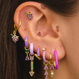 VIRGO PURPLE GOLD EARRINGS