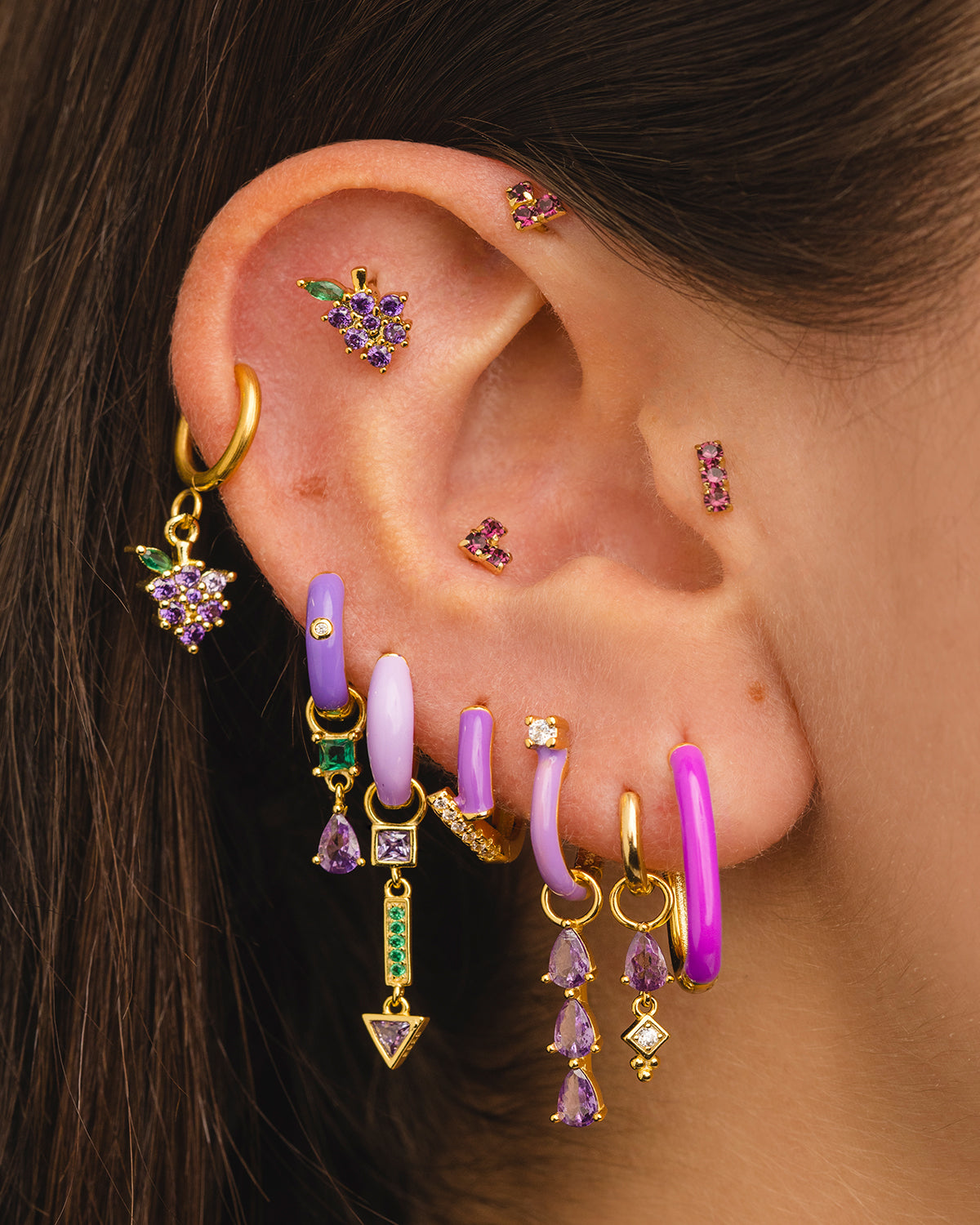 CERES PURPLE GOLD EARRINGS