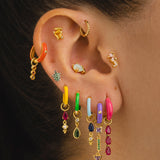 PURPLE GOLD FACE EARRINGS