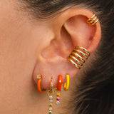 RAINBOW SILVER HOOPS EARRINGS