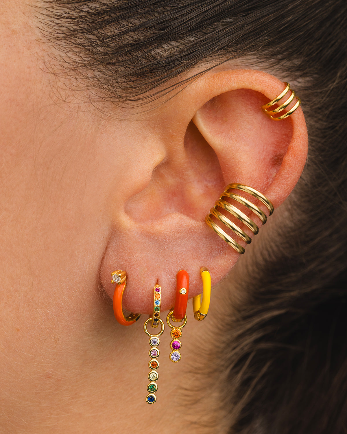 BOUCLES D'OREILLES CERES OR ORANGE