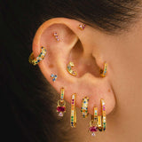 PENDIENTES HOOPS RAINBOW GOLD