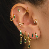 BOUCLES D'OREILLES DANA EN OR VERT