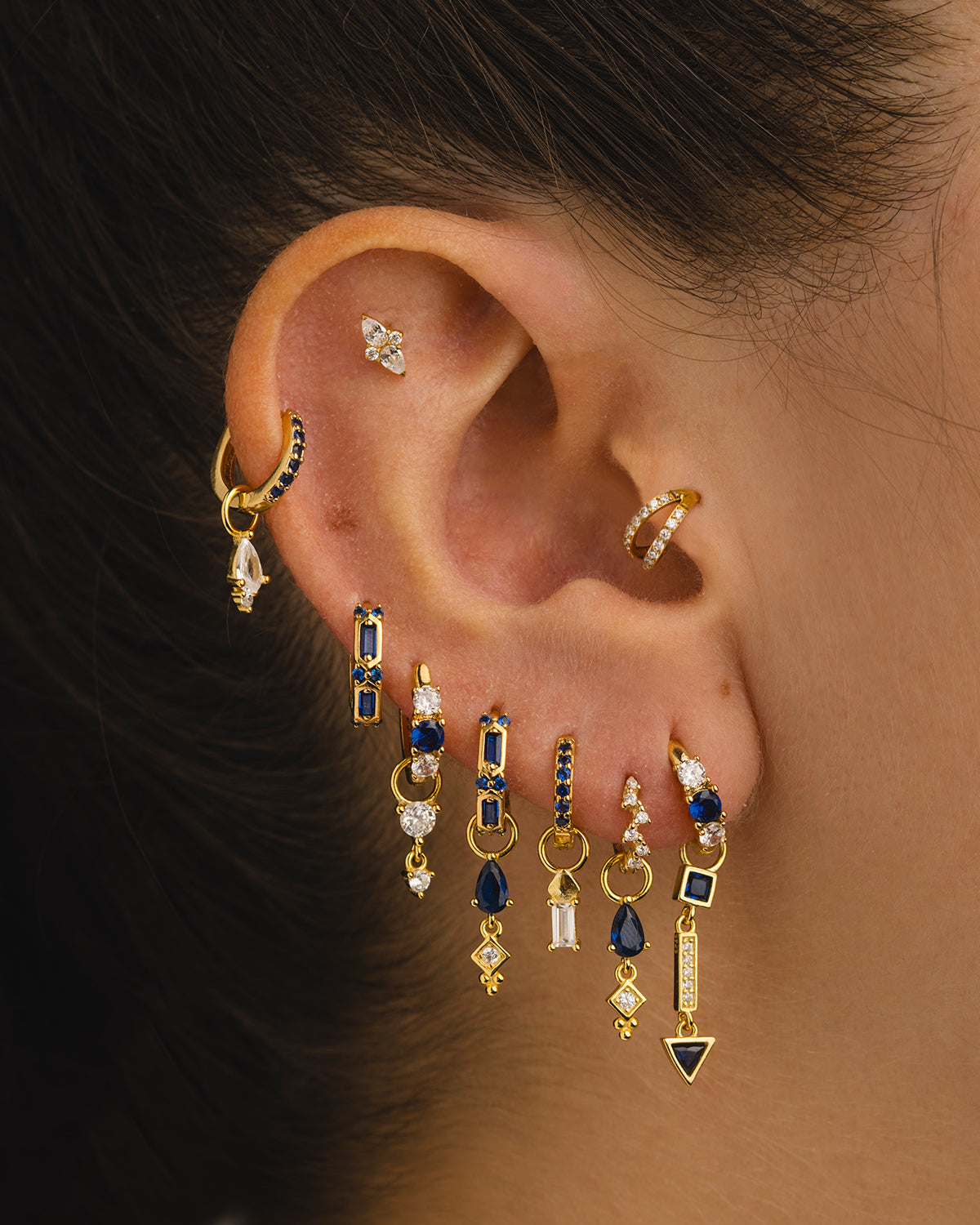 DANA BLUE GOLD EARRINGS