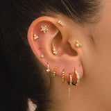 PENDIENTES HOOPS BALLS GOLD