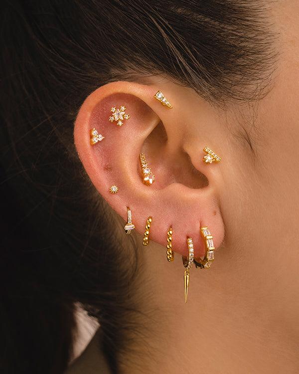 PENDIENTES HOOPS BALLS GOLD