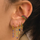 ARLA PURPLE GOLD EARRINGS