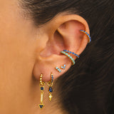 BOUCLES D'OREILLES HORIZON EN ARGENT BLEU