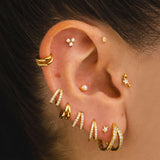 PENDIENTES HOOPS BRIGHT DOBLE MINI GOLD
