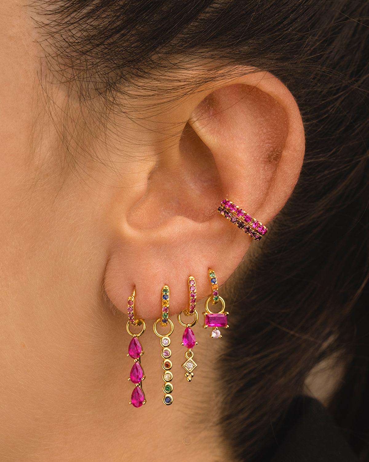 PENDIENTES HOOPS RAINBOW MINI SILVER
