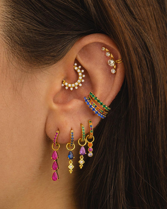 PENDIENTES HOOPS RAINBOW SILVER