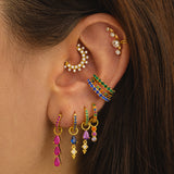 BOUCLES D'OREILLES ARLA EN OR VIOLET