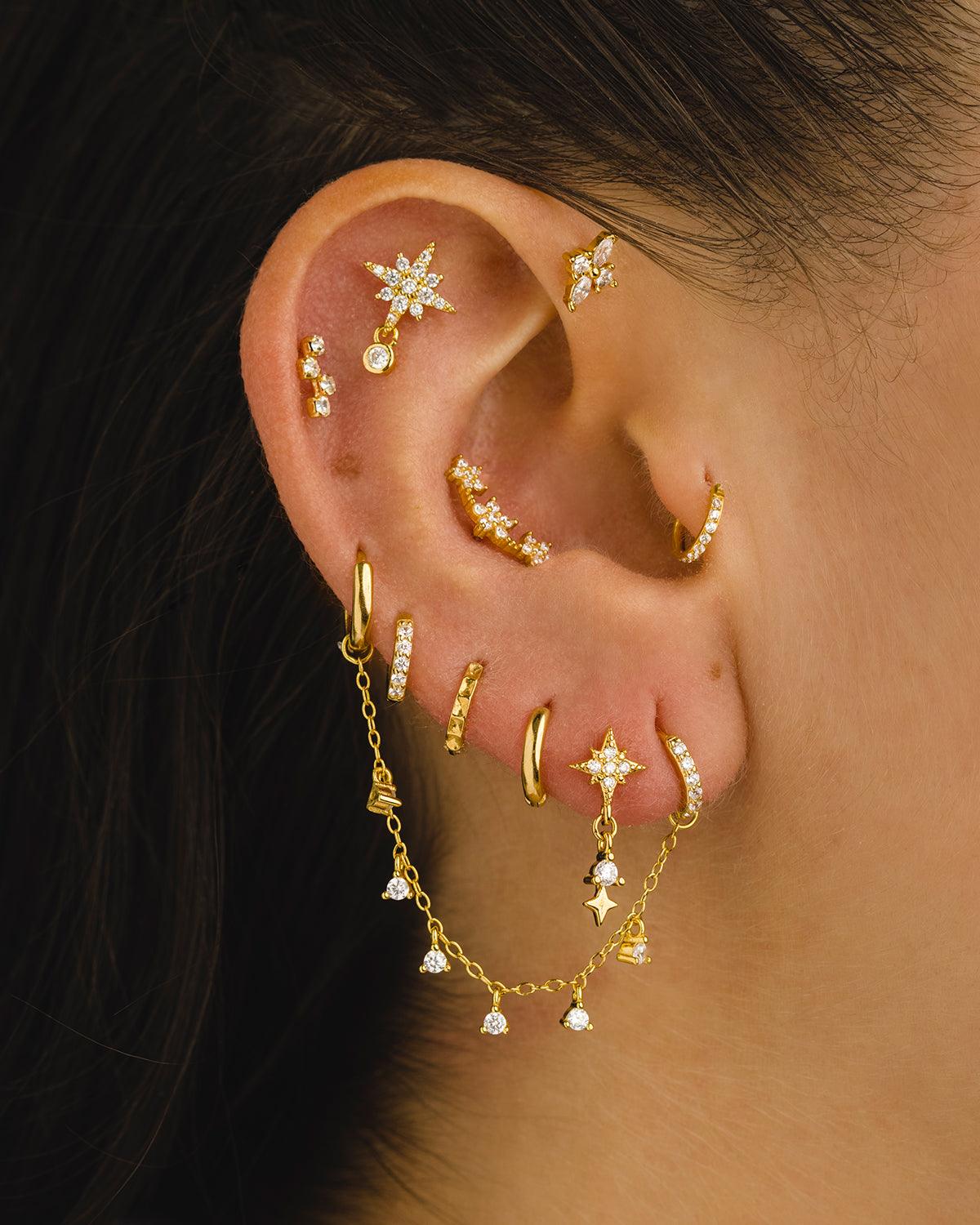 Earrings For Women Pendientes Aro De Acero IPG Dorado Y Gemas Icon