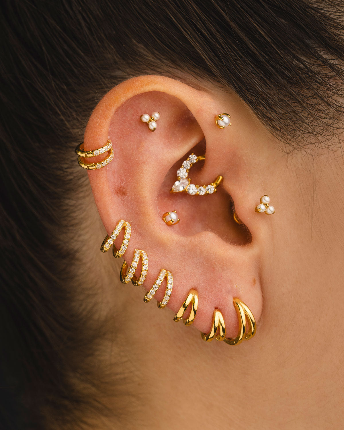 PENDIENTES HOOPS DOBLE MINI GOLD