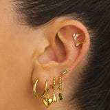 PENDIENTES HOOPS BALLS GOLD