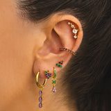 BOUCLES D'OREILLES VIERGE VIOLET ARGENT