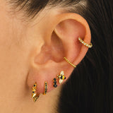 PENDIENTES HOOPS BRIGHT BLACK SILVER