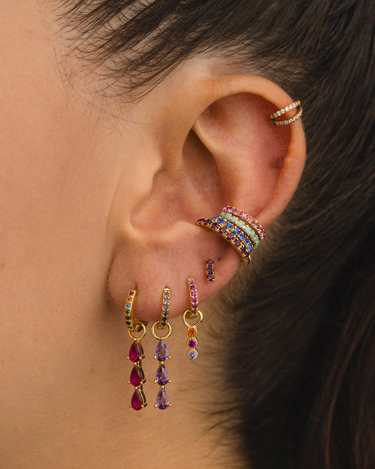 PENDIENTES HOOPS BRIGHT PINK GOLD