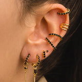 PENDIENTES ARLA MINI BLACK GOLD