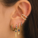 PENDIENTES HOOPS BRIGHT BLUE SILVER