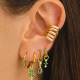 PENDIENTES HOOPS BRIGHT GREEN GOLD
