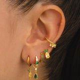 BOUCLES D'OREILLES DANA EN OR VERT