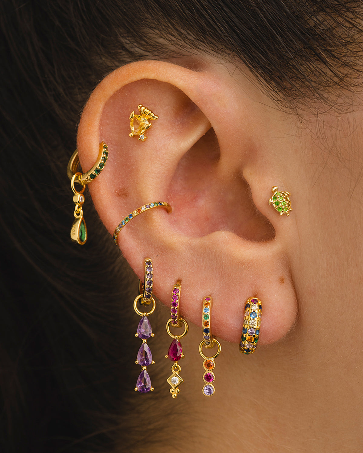 PENDIENTES NOVA RAINBOW GOLD