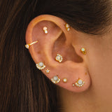 BOUCLES D'OREILLES OPALE OR BRILLANT